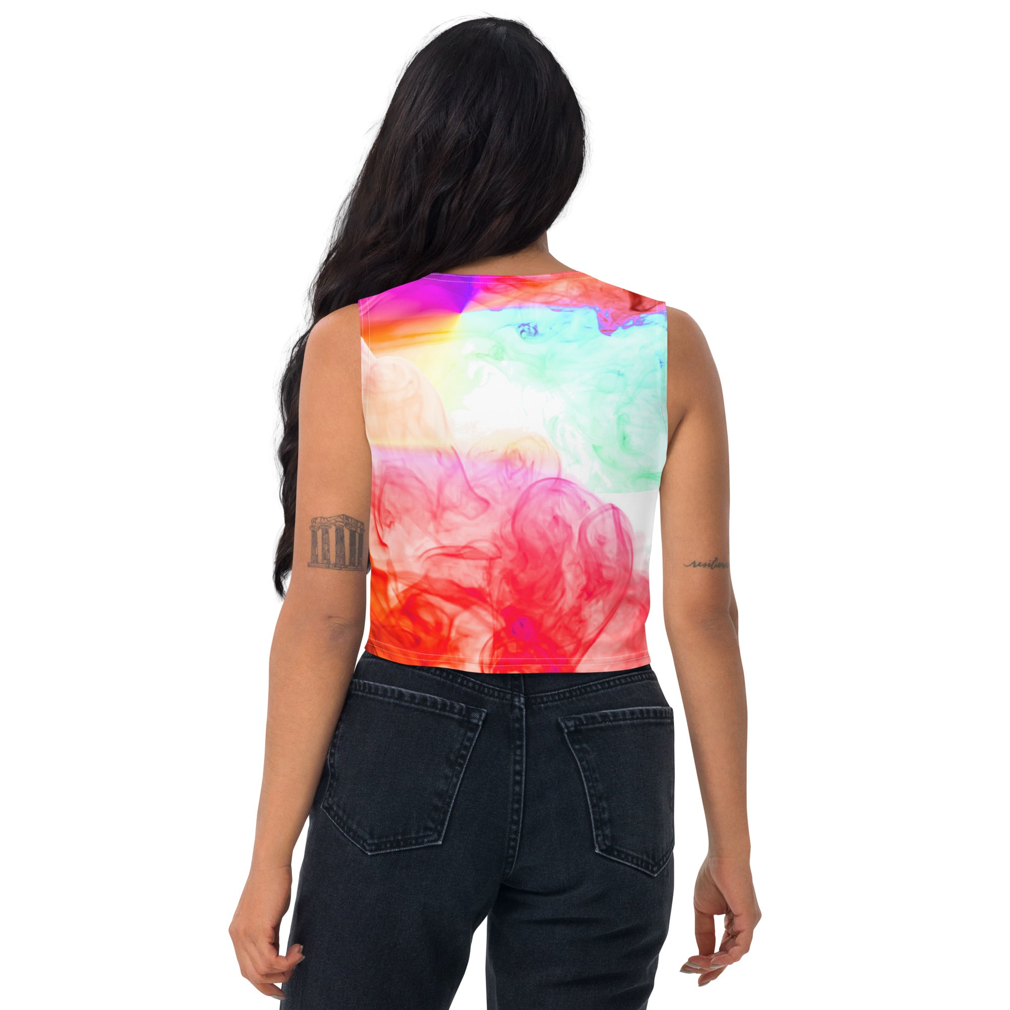 Sleeveless Gym Crop Tee. Yoga Crop Top. Activewear and Streetwear. Colorfall by WickedYo.